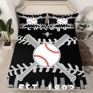 Erosebridal Бейсбольный комплект постельного белья Chicago для детей, спортивный дизайн с 2 наволочками, Chicago 2