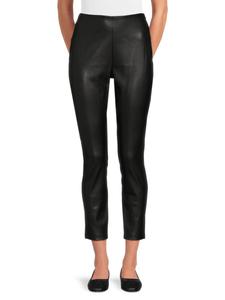 Узкие брюки из искусственной кожи T Tahari, черный