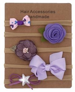 Набор детских повязок на голову для девочек, фиолетовый, 5 шт Edibazzar