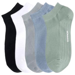 Унисекс носки до щиколотки, набор из 5 пар WARRIOR, 5-pack ankle socks[черный, белый, серый, синий, зеленый]