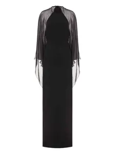 Макси-платье с прозрачными вставками Alberta Ferretti, черный