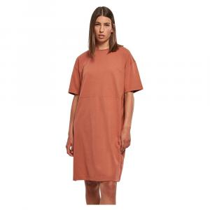 Короткое платье Urban Classics Organic Oversized Slit, оранжевый