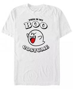 Мужская футболка с коротким рукавом Nintendo Super Mario Boo на Хэллоуин Fifth Sun, белый