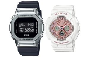 CASIO Часы Unisex Pair Table Series Black Watch, Black Dial+White Pink Watch Dial (Matching Pairs)