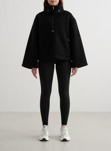 AIM'N Женская ворсовая куртка с рукавами А-силуэта, черная