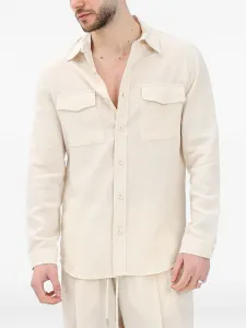 Рубашка с двумя карманами и длинными рукавами YES LONDON, нейтральный