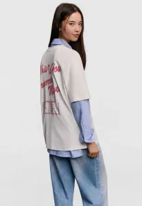 Футболка с принтом Bershka, White