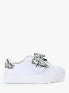 Детские кожаные кроссовки Mini Laney с бантом Kurt Geiger London, White/Silver