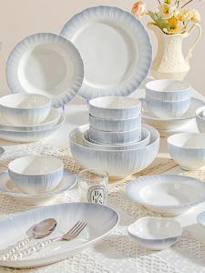 Luowei Underglaze Color Набор посуды на 6 персон, 33 предмета, Fuyun Yao Lotus, керамические тарелки, миски, палочки, подарочная упаковка