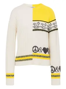 Джемпер с узором Moschino Jeans, белый