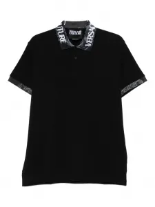 Рубашка-поло с логотипом на воротнике Versace Jeans Couture, черный