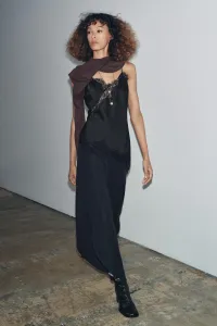 Кружевной топ-камизоль из коллекции zw Zara, черный