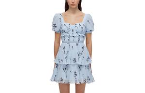 Self Portrait SS22 Короткий Рукав Платье Женское Синий Self-portrait