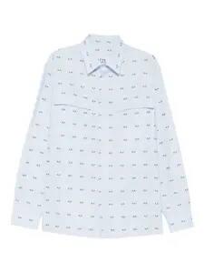 Рубашка с нагрудным карманом и узором Lc23, синий