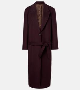 Пальто из смесовой шерсти и твила The Attico, бордовый