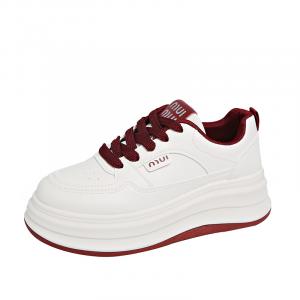 Легкие низкие кроссовки для скейтбординга для женщин BINGO DUCK, White Red