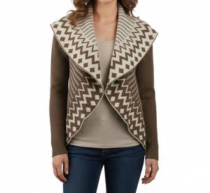 Кардиган с длинными рукавами в рубчик коричневого цвета Ya Los Angeles, коричневый