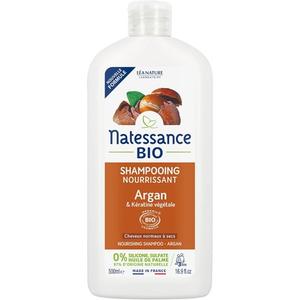 Питательный шампунь с органической арганой и растительным кератином 500 мл Natessance