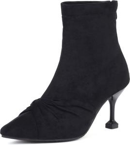 Стильные женские ботильоны с заостренным носком и каблуком-стилетом Renessmi, Black 3