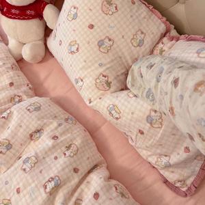 LUOLAI HOME Комплект постельного белья 1,8 м, 4 предмета, пододеяльник 200×230 см, розовый