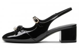 Маленькие туфли CK Chunky Heel Mary Jane на каблуке 5,1 см для женщин CHARLES&KEITH, черный Patent черный