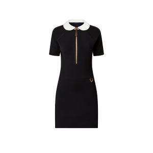 Платье из технического джерси с воротником Питер Пэн Louis Vuitton, черный