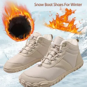 Зимние снежные ботинки для женщин с хлопковой утепленной теплой подкладкой, водонепроницаемые ботинки до щиколотки для прогулок и походов FeedMoo, белый