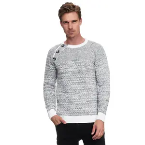 Вязаный свитер Rusty Neal с модными пуговицами, белый