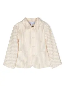Блейзер в тонкую полоску Emporio Armani Kids, нейтральный