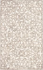 Ковер SAFAVIEH, 61 x 92 см, Trace Collection, Brown & Ivory, ручной работы из шерсти, идеально для помещений с высокой проходимостью: прихожая, гостиная, спальня (TRC103T)