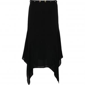Асимметричная миди-юбка из крепдешина PINKO, черный