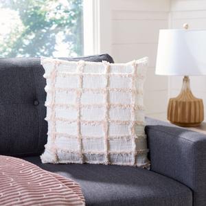 Подушка декоративная Safavieh Lonis, 18x18 см, белый / розовый