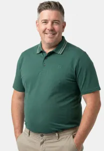 Рубашка-Поло с коротким рукавом, облегающая живот. Boston Park, Dark Green