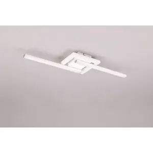Светодиодная потолочная лампа DAVINIA, возможна установка как потолочный или настенный светильник, светодиодная панель 1 шт., нейтральный белый свет 4000K, 1950 люмен, 54x16 см, подвижная, для коридора или гостиной My Home, Weiß matt