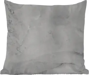 Подушка для улицы - мрамор - камень - белый - серый - имитация мрамора - 45 x 45 см - водонепроницаемая - подушка для отдыха - фотоподушка - декоративная подушка MuchoWow