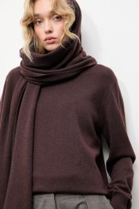 Свитер из мериносовой шерсти с шалью Answear.Lab, коричневый