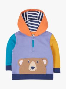 Детская хлопковая толстовка Hadley с полумолнией Frugi, Hotchpotch/Bear