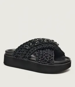 Тапочки из плетеных камней Inuikii, черный
