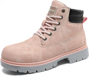 Ботинки для пеших прогулок JSWEI для мужчин и женщин, удобные повседневные чукка-бутсы - водонепроницаемые легкие ботинки на шнуровке Oxford и Derby, устойчивые к ходьбе на щиколотке, розовый