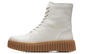 Ботильоны женские Clarks из кожи на ребристой подошве, белый