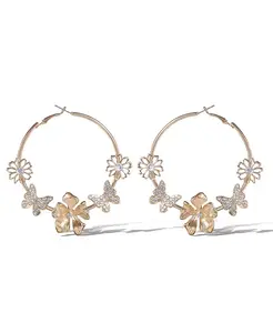 Серьги-Кольца с цветочным узором из золота Jessica Simpson, gold