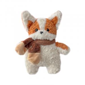 Мягкая игрушка щенок с шарфом высота 35см MENGMENGBUNNY, желтый