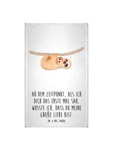 Mr. & Mrs. Panda Белое детское полотенце с изображением ленивца и надписью