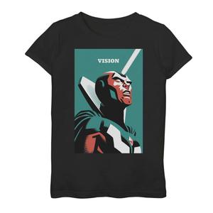 Футболка с простым плакатом и графическим рисунком для девочек 7–16 лет Marvel Vision Marvel