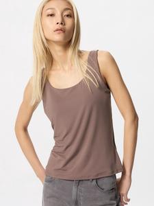 Топ на бретелях с чашечками airism Uniqlo, коричневый