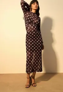 Обычная юбка-карандаш миди Next, Pink Brown Polka Dot