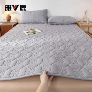 Yalu Наматрасник 100х200 см, стеганый, противоскользящий, цвет Green Star Gray