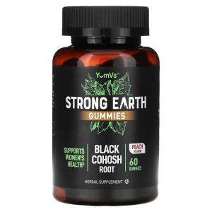 Растительная добавка YumV's Strong Earth Gummies черный кохош, корень персика, 60 жевательных конфет