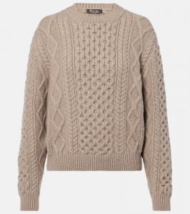 Аранский свитер из кашемира Eyre Loro Piana, Praline Brown Melange