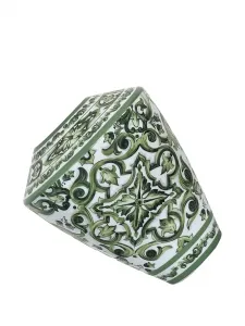 Майоликовая ваза с цветочным узором 25 см x 29 см Dolce & Gabbana, зеленый